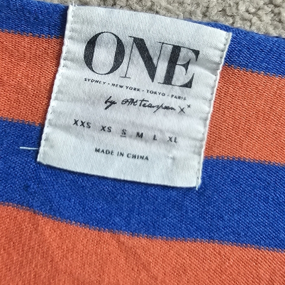One teaspoon orange blue striped scoop neck sweater Size s - Picture 4 of 5